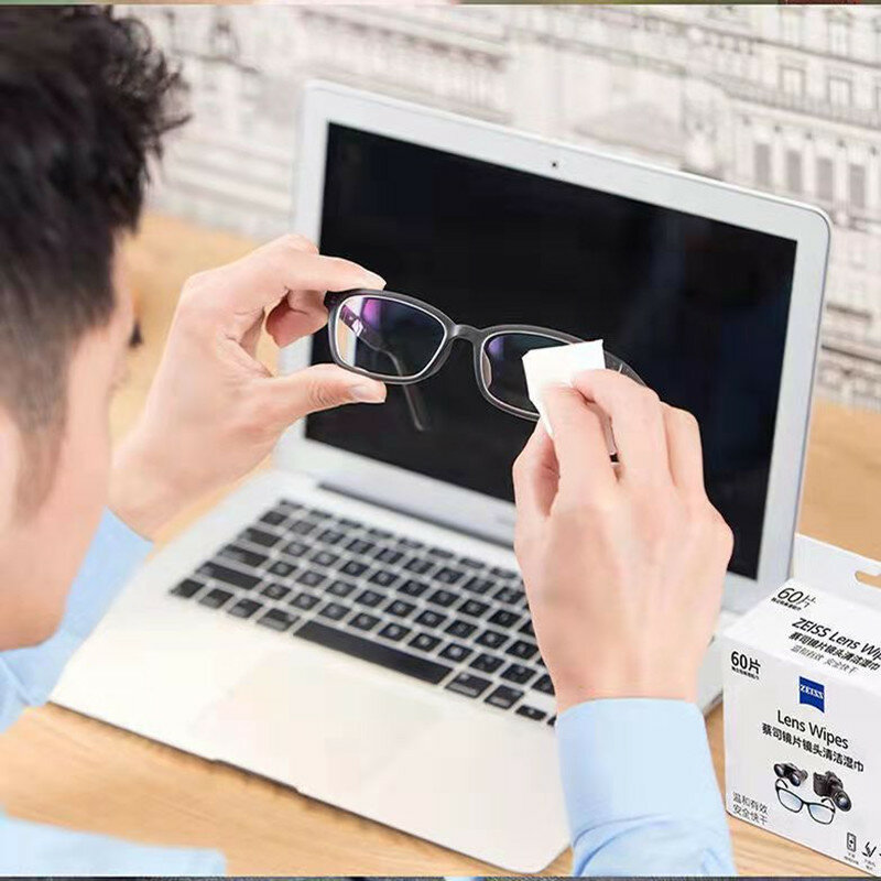 60packZeiss okulary ściereczki do wycierania profesjonalne czyszczenie soczewki obiektywu ekran telefonu komórkowego ściereczka do okularów ściereczka do czyszczenia jednorazowe