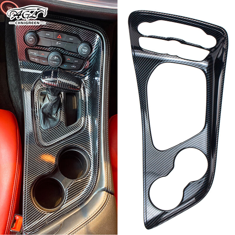 for Dodge Challenger 2015 Up 1pcs Red or ABS Carbon Fiber Color Gear Shift Panel Trim Decoration Accessories