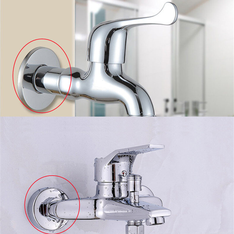 2PCS 1/2"3/4"Faucet Decorative Cover Stainless Steel Water Pipe Connector Heighten Valve Panel Shower Kitchen Faucet Accessories
