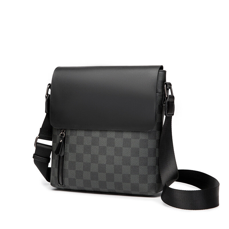 2020 Fashion Men Bag  Leather Crossbody Bag Shoulder Men Messenger Bags Small Casual Designer Handbags Man Plaid Bags