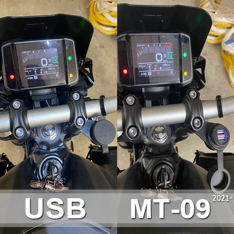 NEW Motorcycle Accessories Double USB Charger Plug Socket Adapter For YAMAHA MT-09 MT09 2021 2022
