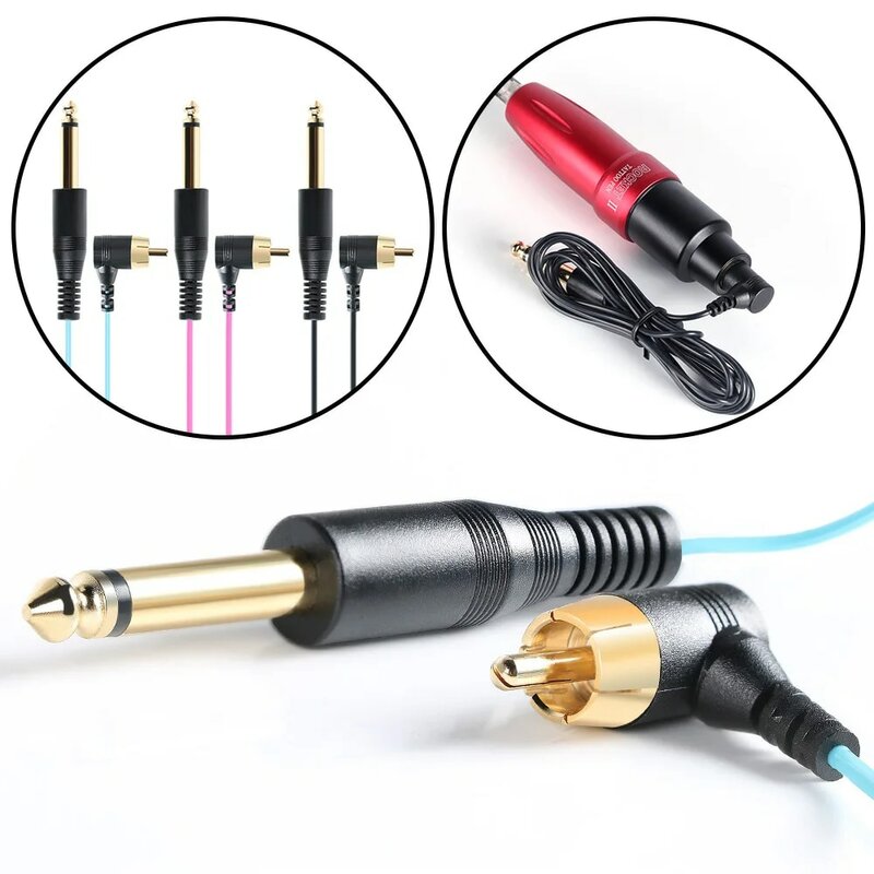 High Quality Tattoo Wire RCA Clip Cable Hook Wire For Tattoo Machine Power Supply Three Colors 1.8m Tattoo Equipment