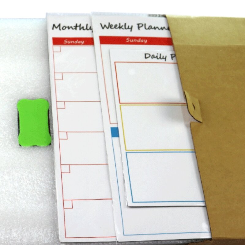 Soft Magnetic Whiteboard for Refrigerator Whiteboard Monthly/ Weekly Plan Calendar Whiteboard for School Office Supplies