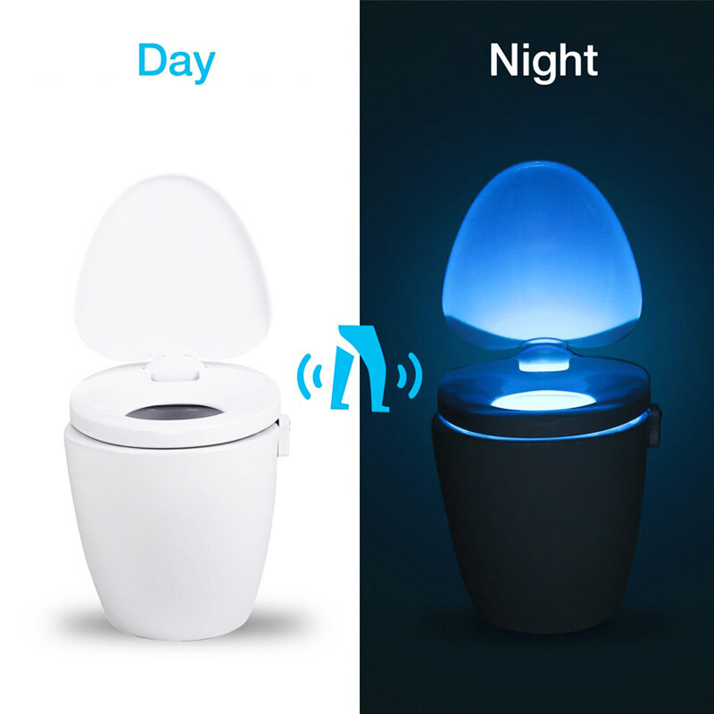 ZK30 PIR Pintar Sensor Gerak Toilet Duduk Lampu Malam 8/16 Warna Tahan Air Lampu Latar untuk Toilet Mangkuk LED Lampu WC Toilet Cahaya