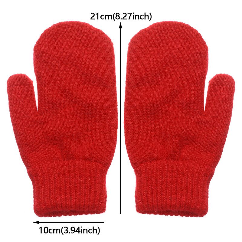 1Pair Double-layer Rabbit Hair Gloves Female Plush Korean Solid Color All Fingers Winter Women Girls Soft Thicken Warm Mittens
