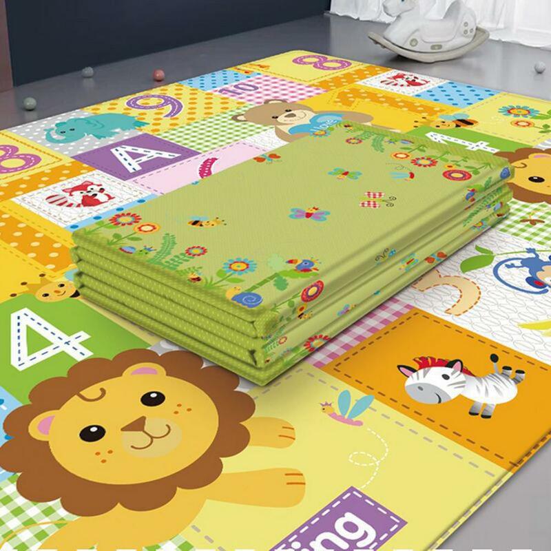 2021 portátil esteira do jogo do bebê seguro à prova dfoldable água dobrável dos desenhos animados animais crianças rastejando tapete infantil escalada jogos almofada