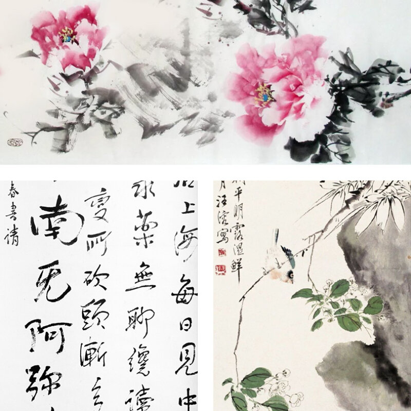 Papel Tanpi Xuan, 100 hojas de corteza de sándalo chino, papel Xuan medio adulto, caligrafía china, pintura de paisaje, papel Xuan adulto