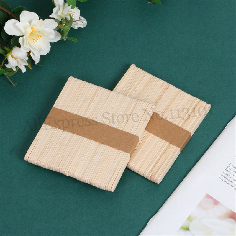 100 Pieces Popsicle Stick Ice Cream Sticks Birch Wood Ice-lolly Wooden Stick Length 114mm 2 Lots (50pcs/lot)