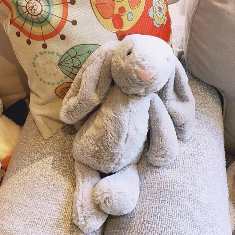 25CM Long Ear Rabbit Plush Toys Soft Bonny Rabbit Sleeping Stuffed Animals Cartoon Toys Dolls For Girls Children Birthday Gifts