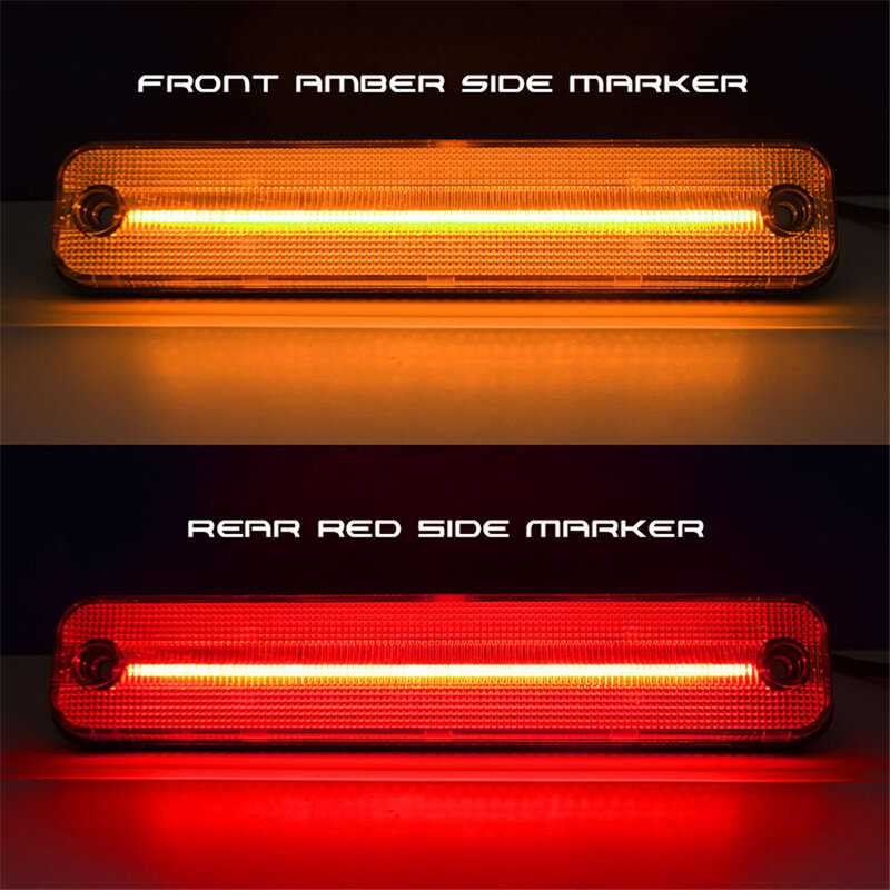 Lampu Sinyal Penanda Sisi LED Fender Merah Belakang Amber Depan untuk Hummer 2003-2009 H2 4PC