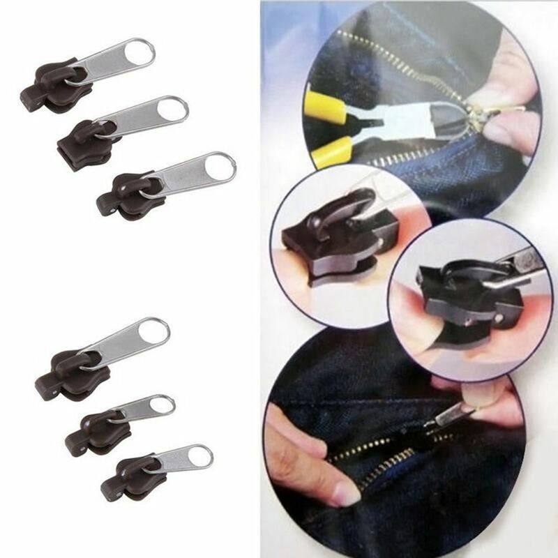 Zipper Repair Kit Universal Instant Fix  Replacement Zip Slider Teeth Rescue New Design Zippers Sewing Clothes 3 Sizes 12/6Pcs