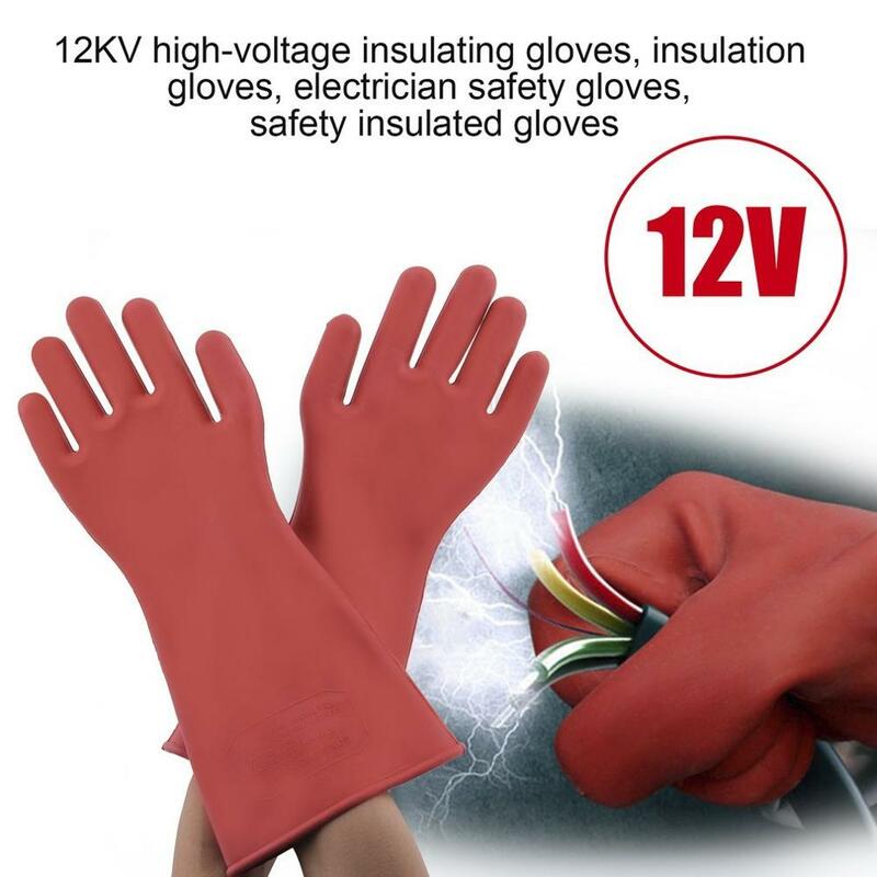 1 Paar Professionele Duurzaam 12kv Hoogspanning Elektrische Isolerende Handschoenen Rubberen Elektrische Veiligheid Handschoenen 40 Cm Accessoire