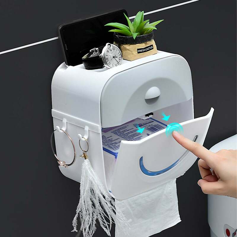 Портативный держатель для туалетной бумаги, водонепроницаемый однослойный/двухслойный настенный держатель для хранения бумаги для ванной...