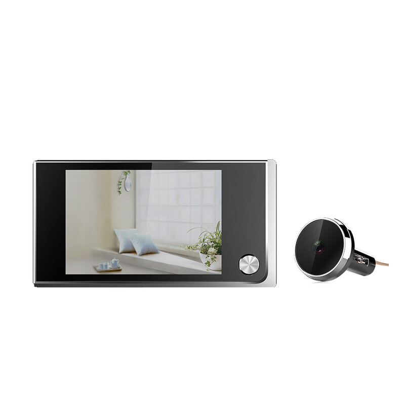 3.5 Inci Video Mata Bel Pintu Lubang Intip Kamera Digital 120 Derajat Sudut Lubang Pengintip Video Pintu Bel Luar Ruangan