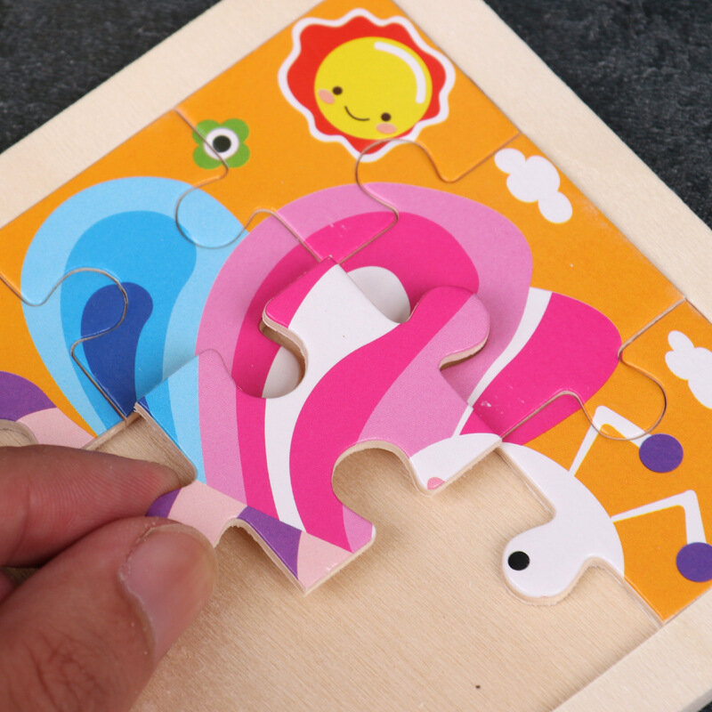 11X11Cm Teka-teki Kayu Kartun Hewan Lalu Lintas Tangram Mainan Puzzle Kayu Mainan Jigsaw Pendidikan untuk Hadiah Anak-anak