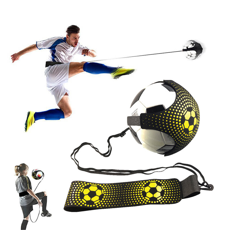 ลูกฟุตบอล Juggle กระเป๋าเด็กเสริม Circling เข็มขัดเด็กฟุตบอล Kick เทรนเนอร์ Kick Solo Soccer Trainer ฟุตบอล