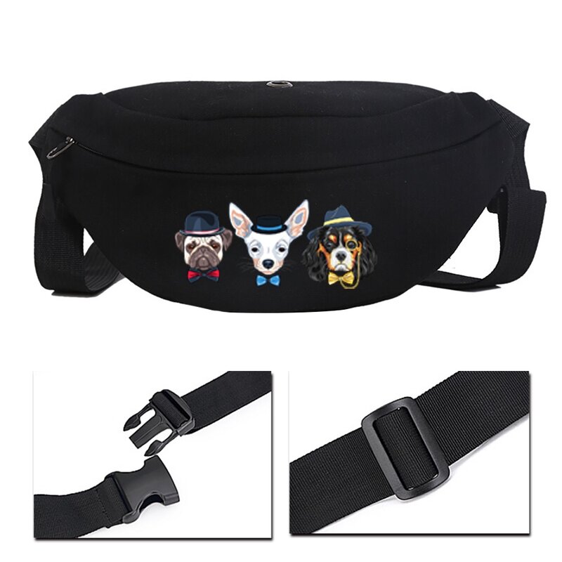 Unisex Mode Multifunktionale Outdoor Fitness Lustige Hund Muster Druck Taille Tasche Reit Tasche Schulter Tasche Karte Tasche Werkzeug Tasche