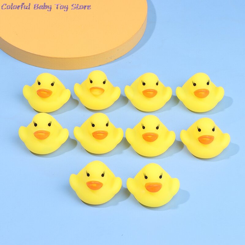10 pçs banho de brinquedo do banheiro do bebê brinquedo de borracha pato animal chamada praia nadar brinquedo para crianças flutuador animais patos de pato amarelo bonito água