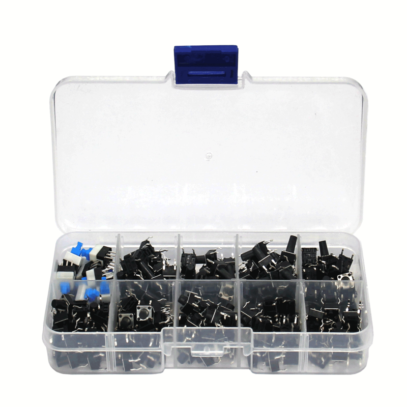 180Pcs Tactile Push Button Switch 6x6x4.3/5/6/7/8/9.5/11/14Mm 10 Waarde Mini Momentary Tact Assortiment Set Diy Tool Accessoires