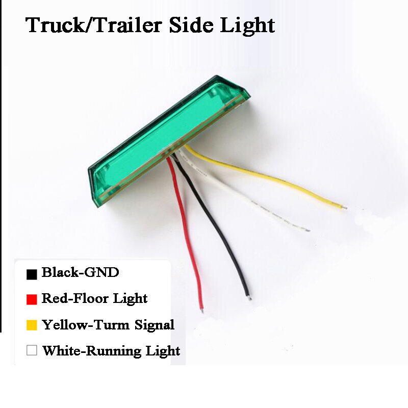 Luz LED lateral de 24V para camión/remolque, lámpara de borde, luz de señal impermeable antiniebla, indicador de seguridad para estacionamiento, 4 Uds.