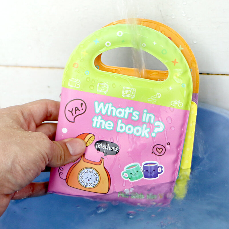 Miękkie dziecięce książki kąpielowe EVA z gwizdkiem BB wczesna edukacja zabawki łazienkowe aktywność wodoodporne strony książeczka dla dzieci dla malucha