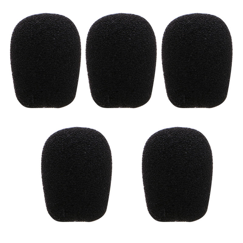 5 قطعة سماعة رأس مع ميكروفون أسود رغوة الإسفنج الزجاج الأمامي ميكروفون غطاء K43A