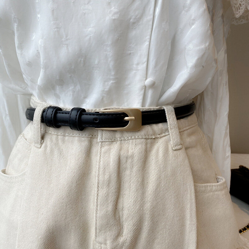 Cinture in pelle PU cintura sottile e sottile cintura regolabile con fibbia ad ardiglione colori caramelle cintura in pelle morbidezza donna cinture femminili 2021