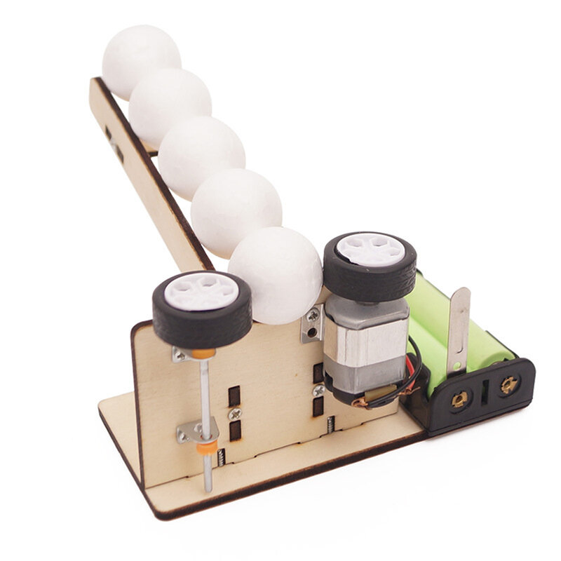 Machine à balles en bois faite à la main, jouets pour enfants, modèle en bois, accessoires de matériel de bricolage, projet d'école de Science et tige de technologie pour enfants