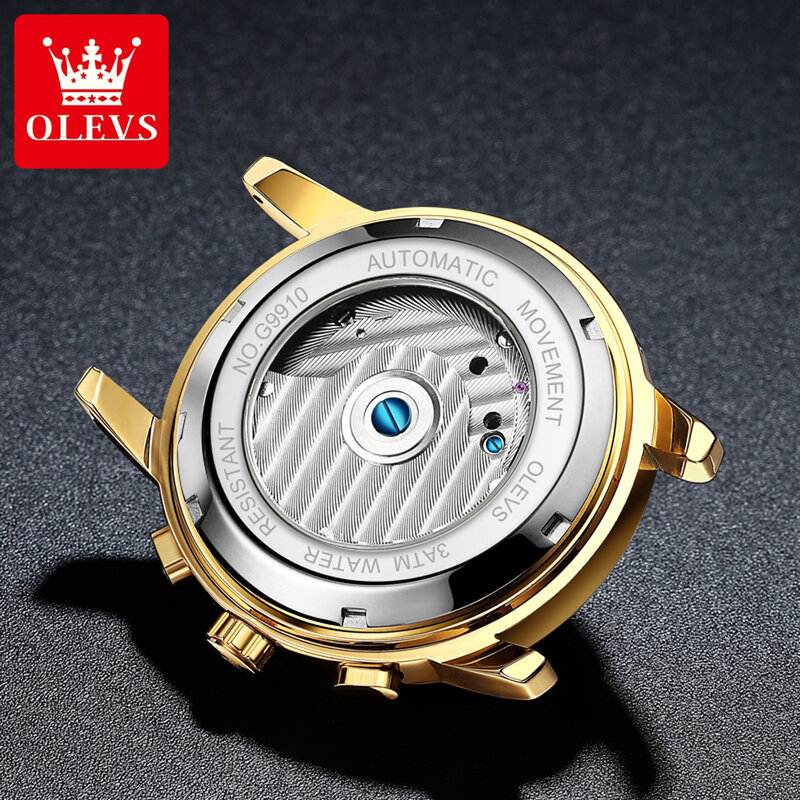 Мужские швейцарские часы OLEVS механические Автоматические полые часы большой циферблат водонепроницаемые светящиеся новые мужские модные часы Роскошные 2021