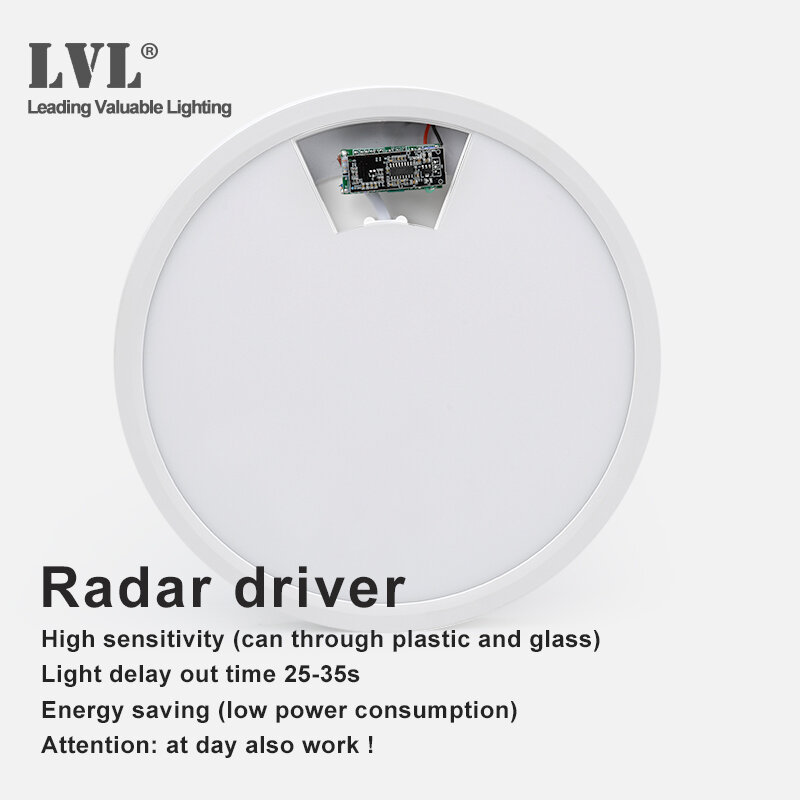 LED Radar Induction plafonnier 12W 18W 24W 220Vac capteur de mouvement monté en Surface moderne plafonnier pour couloirs couloir