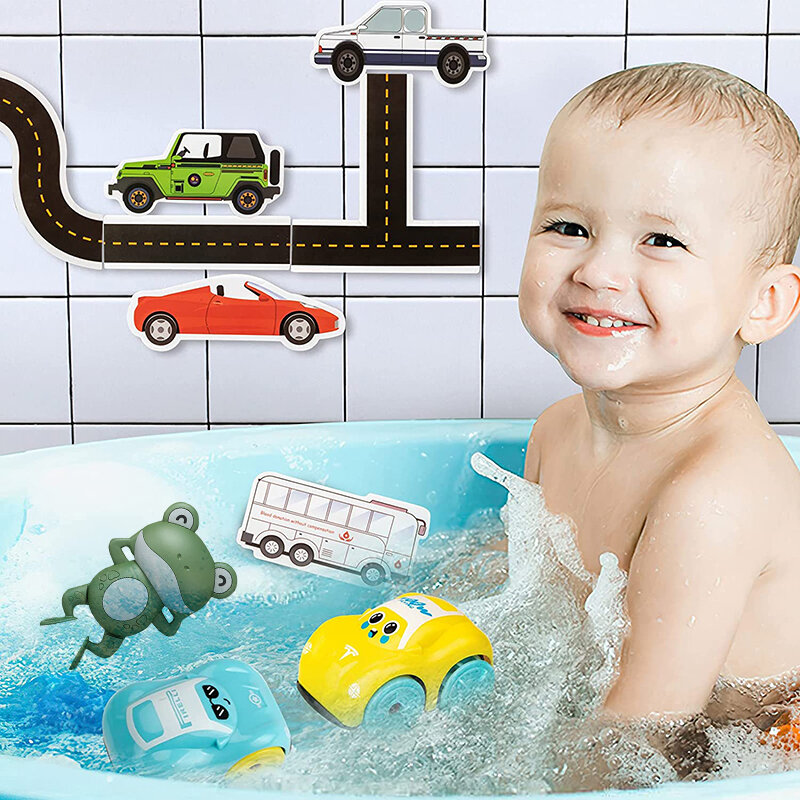 만화 개구리 목욕 장난감 아기 수영장 욕실 해변 샤워 게임 오리 태엽 시계 장난감, 여름 어린이 키즈 물 장난감