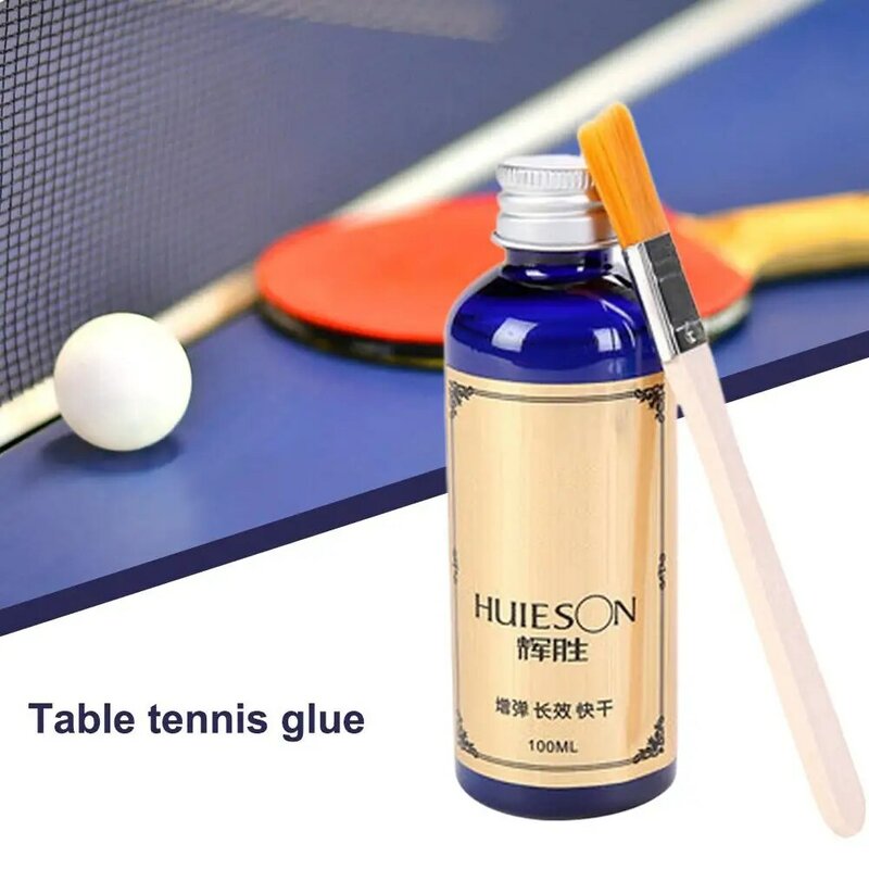 Colle de tennis de table pour accessoires de ping-pong, liquide rapide professionnel, super avec brosse spéciale, caoutchoucs de raquette, 100ml