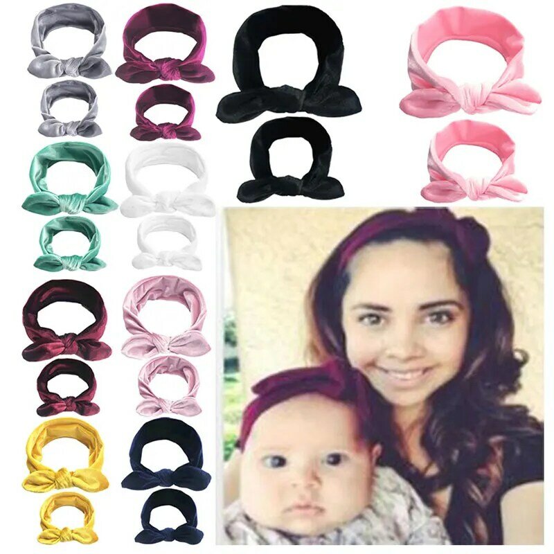 Headband com cabeça da menina, acessórios para o cabelo, 2pcs, mãe, mãe, filha, criança, menina