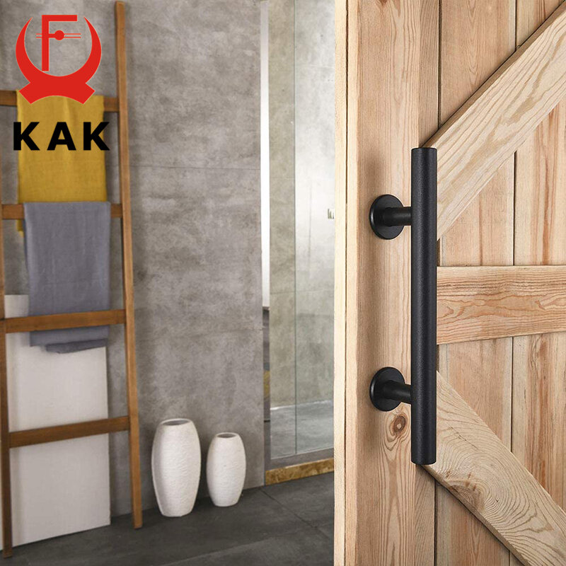 KAK 12 inches Sliding Barn Door Handle Pull Cabinet Flush Hardware Set Wood Door Handle Interior Door Furniture Handle Hardware