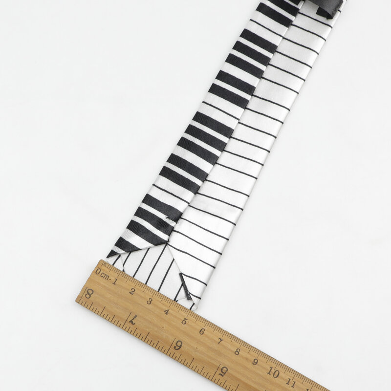Klassische Mode männer Dünne Krawatte Bunte Musical Notes Gedruckt Klavier Gitarre Polyester 5cm Breite Krawatte Party Geschenk Zubehör