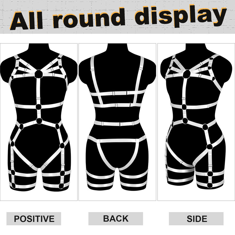 Cuerpo Completo erótico Sexy conjunto de lencería fiesta Rave traje Bondage arnés para ajustar el tamaño de la cintura cinturón