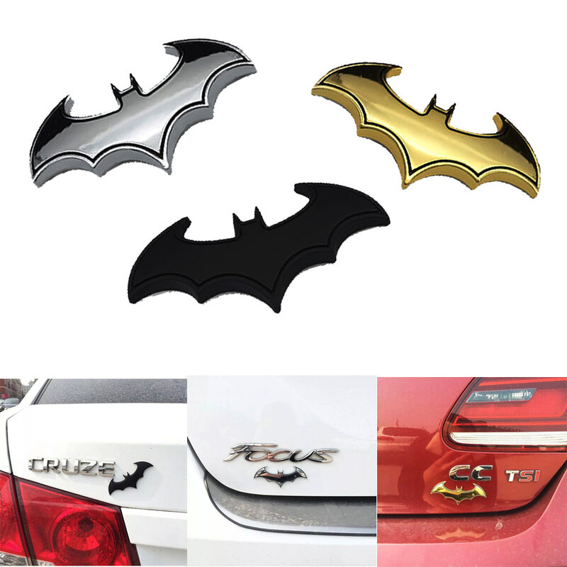 Insignia de emblema de Metal 3D Universal para coche y motocicleta, calcomanías de calavera de murciélago Araña, pegatina de decoración de cuerpo de marco, Turbo Sport