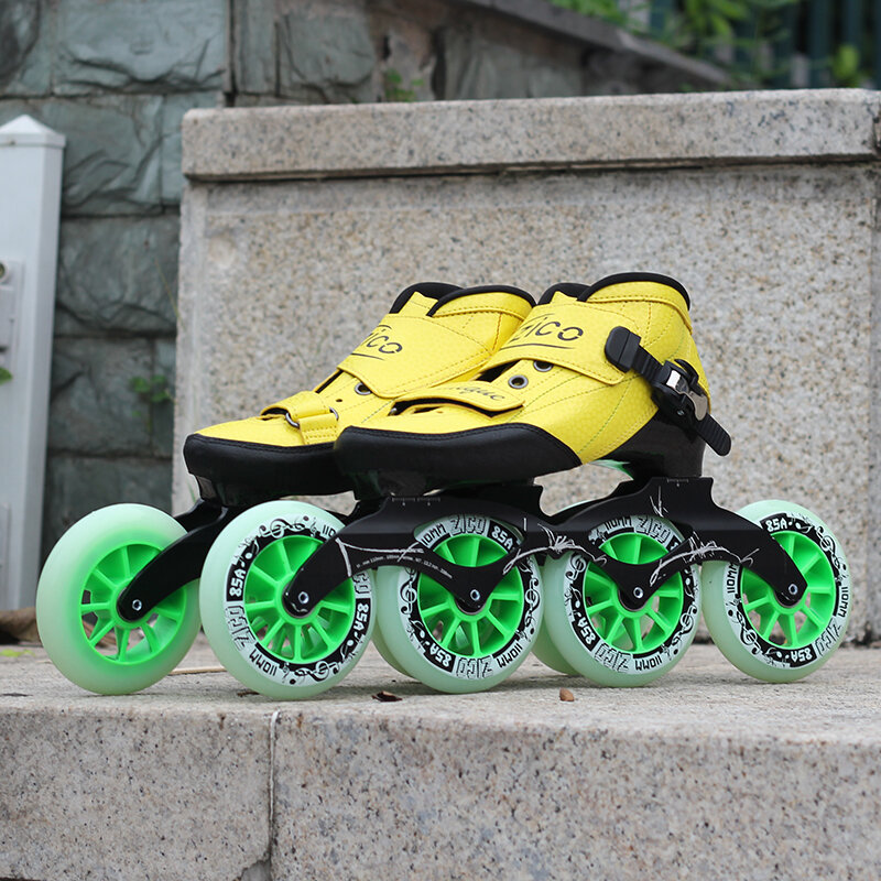 Premium Female / Male Speed Shoes with 90mm 100mm 110mm 4 Wheels Inline Skates Patines EUR 30 to 45 Crabon Fibre Boot Race 1pair