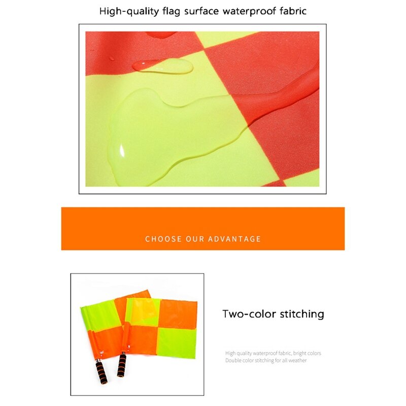 Soccer Referee Kit Football Checkered Soccer Flags Wallet Notebook with Red Yellow Card and Whistle