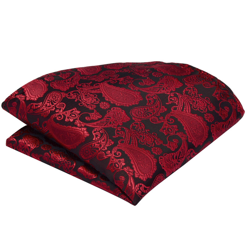 Ricnais Fashion Silk Handkerchief Pocket Square Red Green Paisley Jucquard Hanky Suit For Men Costomer Chest accessories Gifts