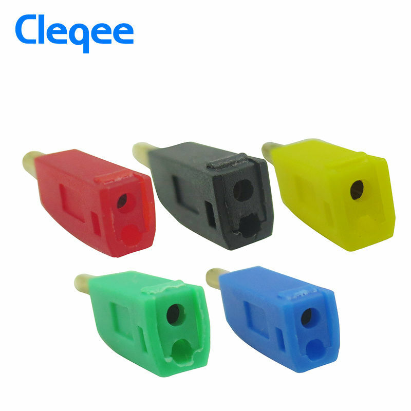 Cleqee P3012 10PCS 2mm 바나나 플러그 잭 바인딩 포스트 테스트 프로브 용 금도금 구리 스택 커넥터 5 색