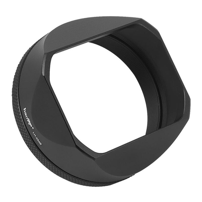 Haoge Pare-soleil carré en métal LH-X54B avec anneau adaptateur de 49mm pour appareil photo Fujifilm Fuji X100V Noir