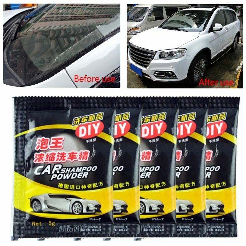 5Pcs Powder Car Wash Shampoo Universal Cleaning Car Shampoo Multifunctional Cleaning Tools K9FA