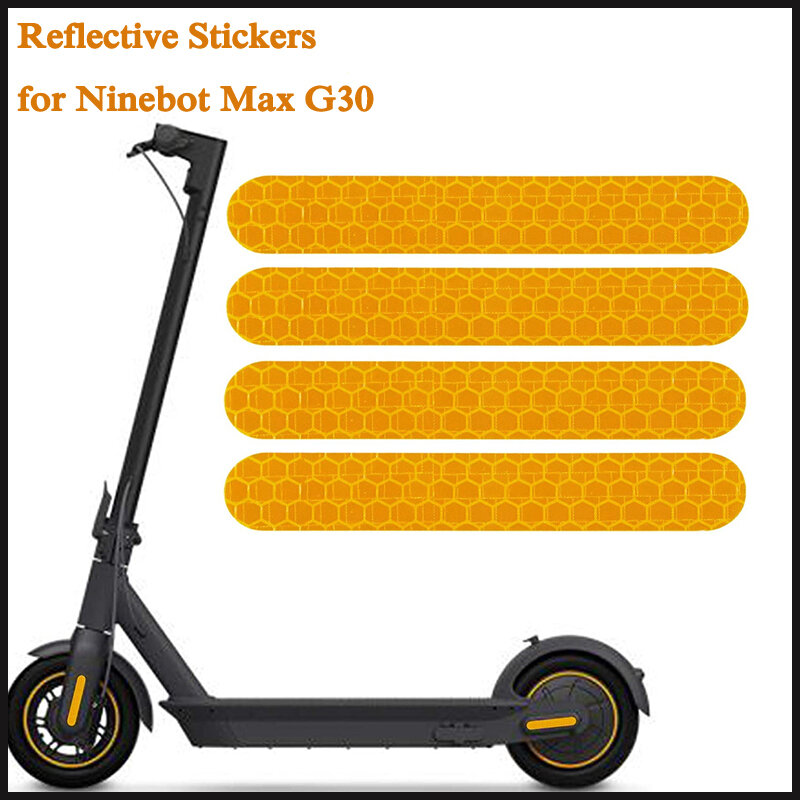 Self-Adhesive Night Reflective Stickers Waterproof Warning Strip for Xiaomi Ninebot Max G30 Electric Scooter Accessories Parts