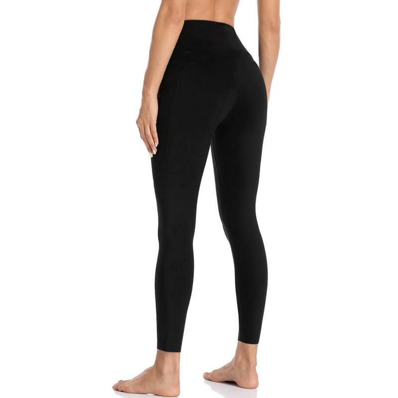 VISNXGI-Leggings casuais femininas de spandex de cintura alta, pretas, elásticas, push up, calças de ginástica, fitness, desporto, 2022