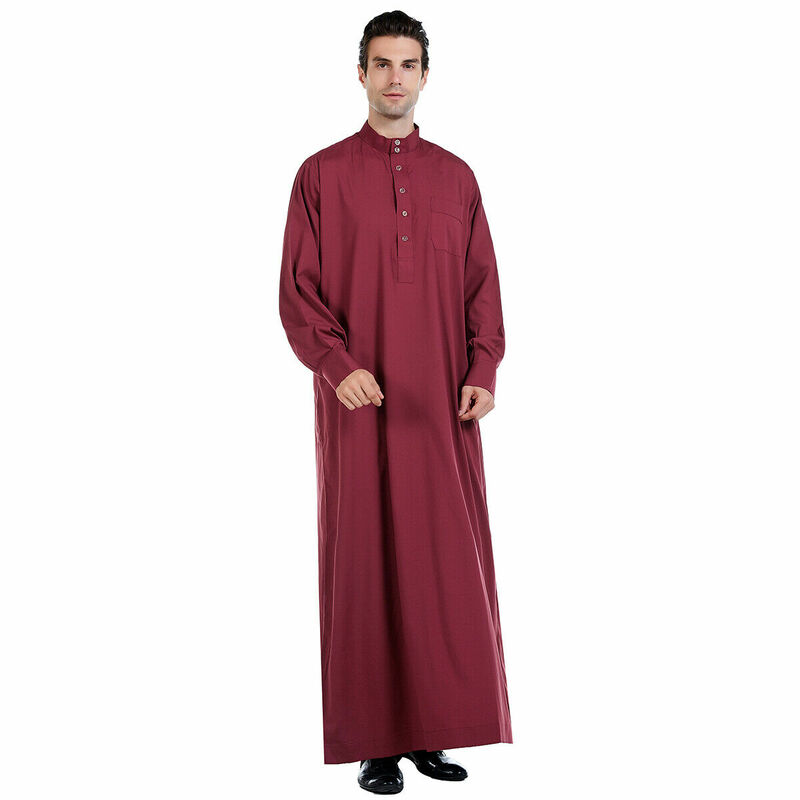 Vestido largo musulmán para hombre, caftán árabe de Dubái, paquistaní, Abaya, ropa islámica, caftán saudí, Eid, Ramadán, Oriente Medio