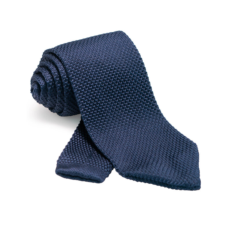 Cravate de couleur unie pour hommes, 8cm, tricotée, col en coton, accessoires de mariage, cadeau, nouveau Style à la mode
