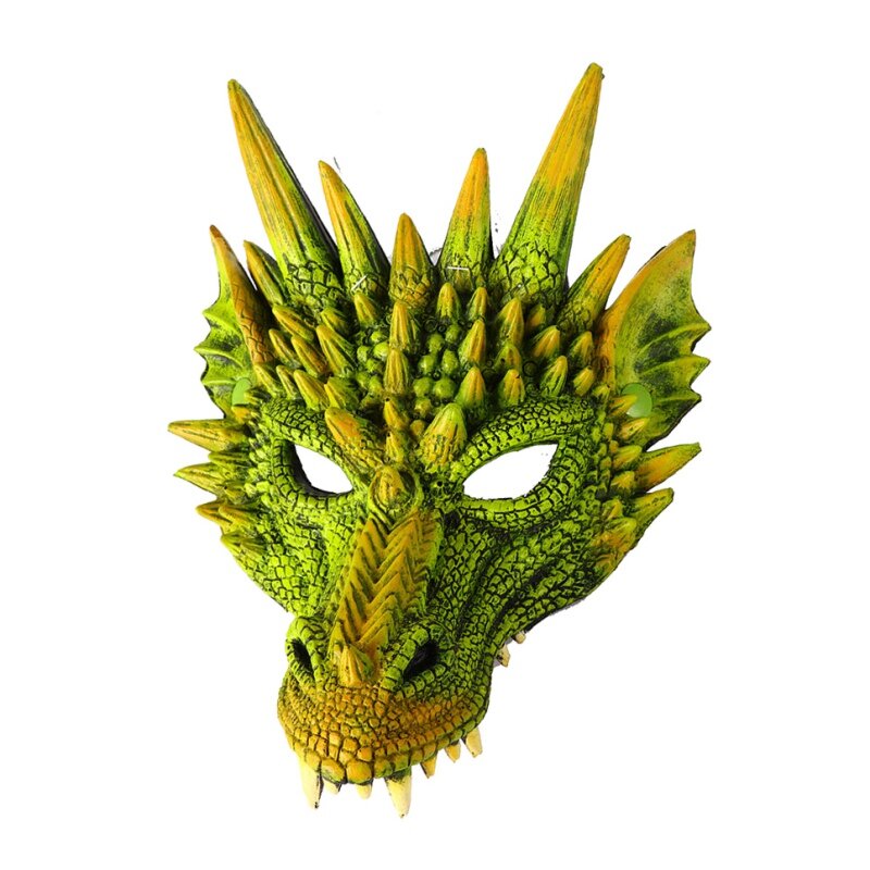 Demi-masque de dragon 4D pour enfants et adolescents, accessoires d'Halloween, décorations de fête costumée, cosplay adulte, nouveau