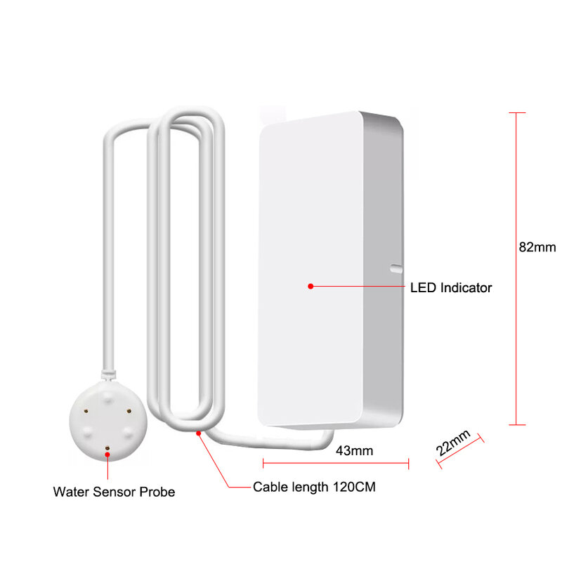Датчик утечки воды Tuya с Wi-Fi/Zigbee, автономный детектор утечки воды с Wi-Fi, система оповещения об переполнении