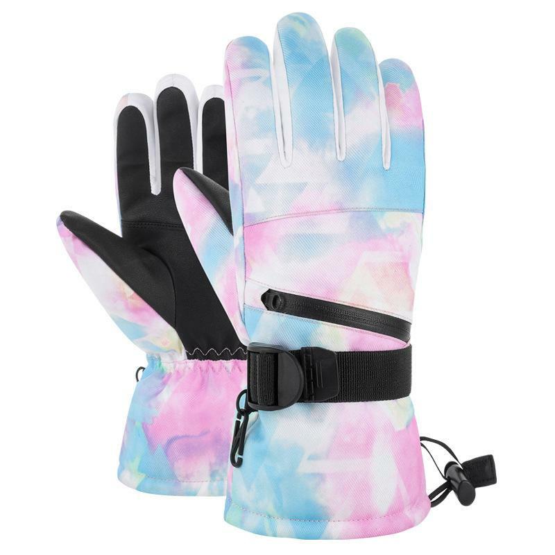 Warm Sports Gloves, Winter Ski Gloves, Men's and Women's Fashion Split-Finger Water-Repellent Riding Warmth Touch Screen Gloves